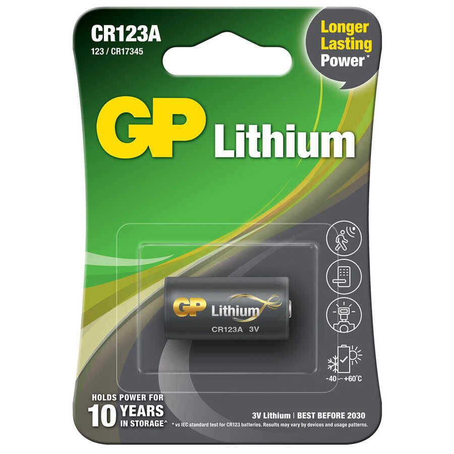 Gp CR123a 3v Lityum Tekli Paket Pil (GPCR123A-U1) Fotoğraf Makinesi Pili