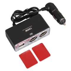 Olesson 1647 12-24V Çift USB Girişli 100W 70cm Kablolu 2'li Araç Çakmak Çoklayıcı