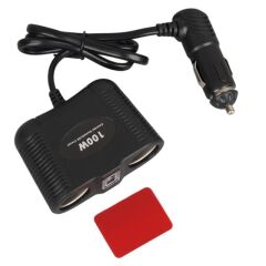Olesson 1645 12-24V Tek USB Girişli 100W 70cm Kablolu 2'li Araç Çakmak Çoklayıcı