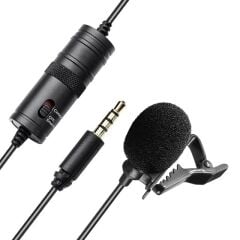 Haiki HK-401 Profesyonel Youtuber Kamera Telefon Yaka Mikrofonu (6 Metre Kablolu)