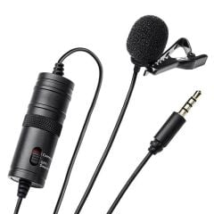 Haiki HK-401 Profesyonel Youtuber Kamera Telefon Yaka Mikrofonu (6 Metre Kablolu)