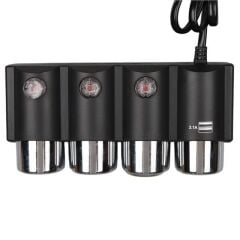 Olesson 1508 12-24V Çift USB Girişli 120W 80cm Kablolu 3'lü Araç Çakmak Çoklayıcı