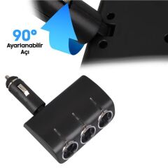 Olesson 1520 12-24V 120W 3'lü Araç Çakmak Çoklayıcı