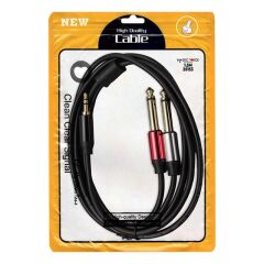 MagicVoice LD360 1.5 Metre 3.5mm Stereo Jak (TRS) - 2x6.35mm Mono Jak (TS) Ses Kablosu