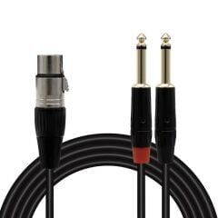 MagicVoice LD369A 10 Metre Canon XLR Dişi - 2x6.35mm Mono Erkek Jak Ses Sinyali Splitter Kablosu