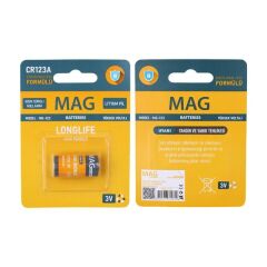 Mag Batteries MG-123 CR123A 3 Volt Lityum Fotoğraf Makinesi Pili Tekli Blister