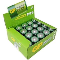 GP Greencell R20 1.5V Büyük D Boy Çinko-Karbon Pil 20'li Paket (13G)
