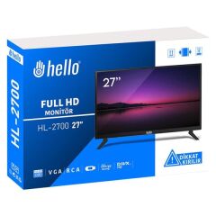 Hello HL-2700 27'' Audio IN-RCA-VGA-HDMI-USB 12 Volt Adaptörlü Full HD Led Monitör