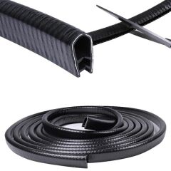 PowerMaster PM-26301 U Tip Araç Kapı Çarpma Çizik Engelleyici Koruyucu 5 Metre Şerit Siyah