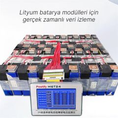 Powtify M6T24 24S Kanallı Yüksek Hassasiyetli Lityum Batarya Gerçek Zamanlı Voltaj Analizörü