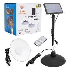 Powermaster XF-707-2 Kumandalı Solar Panelli 2 Power Ledli Çiftli Projektör Lambası XF-707-2