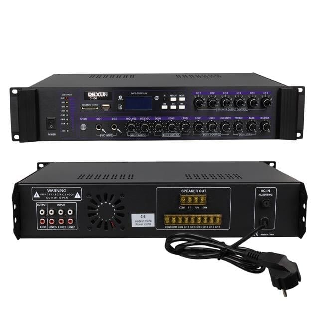 Dexun D-100 60W USB-SD Girişli 100V Hat Trafolu Anfi