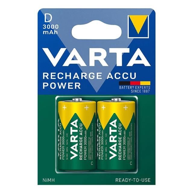 Varta 1.2 Volt - 3000 mAh Ni-MH Büyük D Boy Şarjlı Pil 2'li Paket