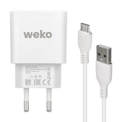 Weko WK-21436 2.1 Amper Telefon Şarj Adaptörü + Micro USB Kablo