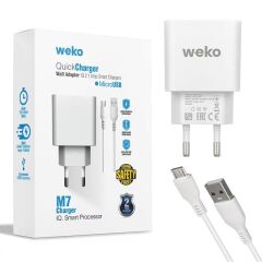 Weko WK-21436 2.1 Amper Telefon Şarj Adaptörü + Micro USB Kablo