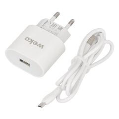 Weko WK-21441 PDU QC 3.0 Amper Telefon Şarj Adaptörü + Micro USB Kablo