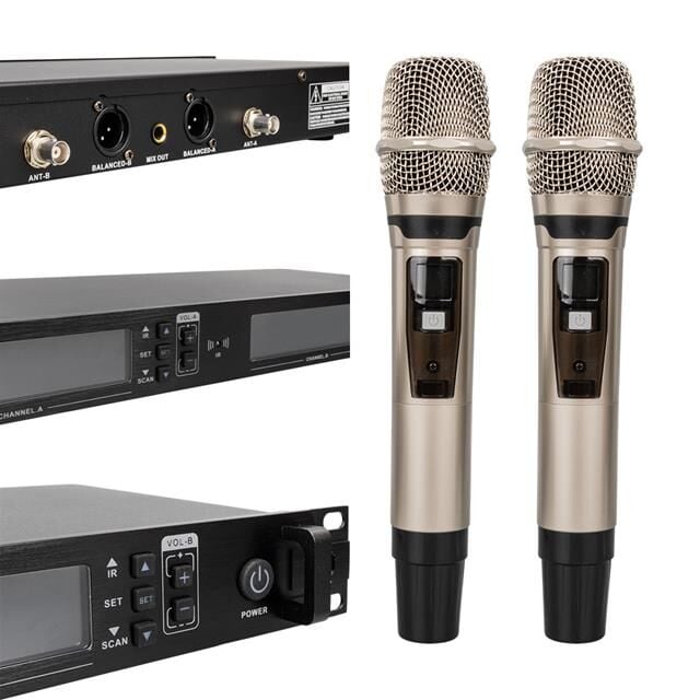 Magicvoice MV21633 2 El Tipi Mikrofonlu 100+100 Kanal Antenli Uhf-Pll Kablosuz Telsiz Mikrofon