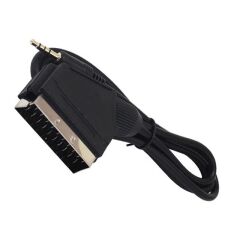 Powermaster PM-12979 Uydu Alıcısı AV Kablo 3.5 Mm Stereo Erkek-Scart Kablo 1.2 Metre Uzun Jack