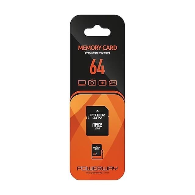 Powerway PWR-64 64 GB Micro SD Hafıza Kartı Class 10