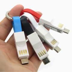 Powermaster 2in1 Anahtarlık Type C / Lightning Mini Anahtarlık USB Şarj Kablosu PM-26061