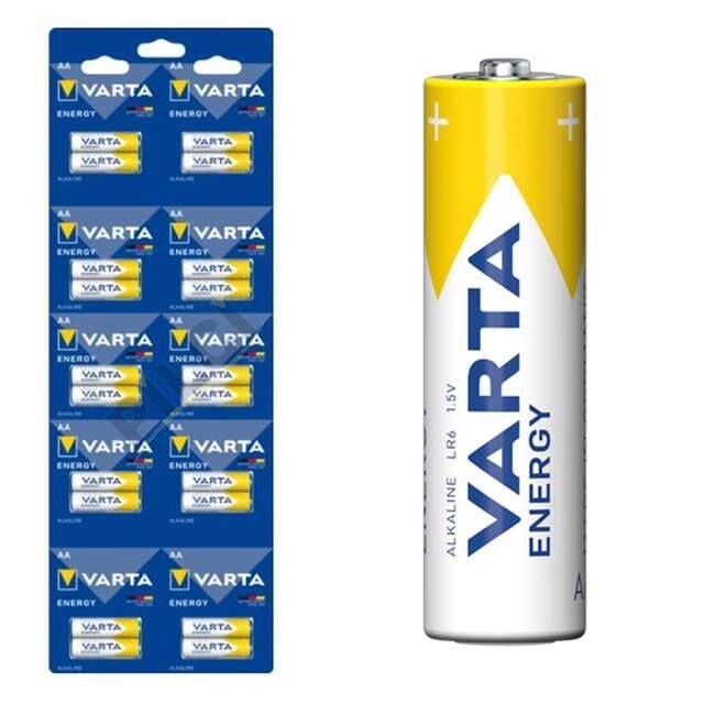 Varta 1.5 Volt Alkalin AA Kalem Pil 2'li Yırtmalı (20'li Kartela Paket)