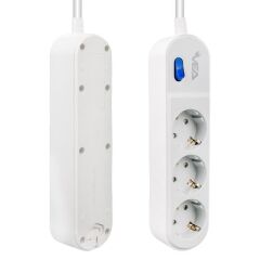 Vea VE-VEGA103 A Class 3'lü Anahtarlı 1.5 Metre Akım Korumalı Priz