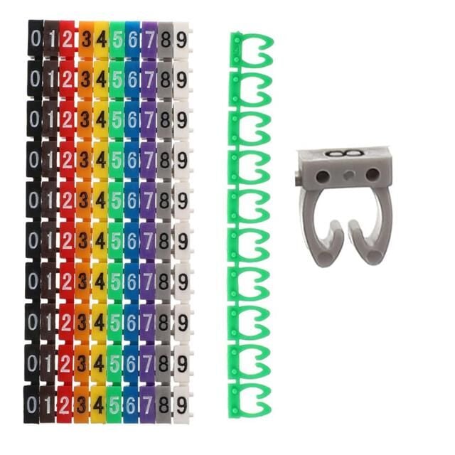 PowerMaster 0-9 Dijital Kodlu Renkli Kablo İşaretleyici 6mm