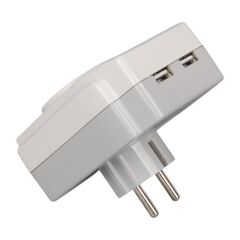 PowerMaster PM-18721 16 Amper - 3680 Watt Tekli Çocuk Korumalı 2 USB'LI 1400 Joule Akım Korumalı Priz