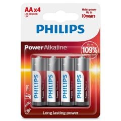 Philips Power Alkaline AA LR6 1.5V Kalem Pil 4'lü Paket (LR6P4B/10)