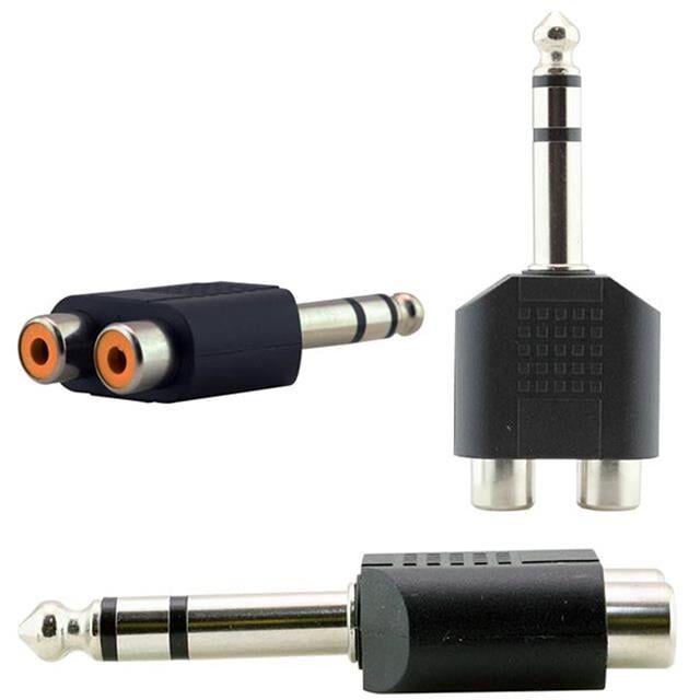 6.3 Mm Stereo Erkek - 2 Rca Dişi Çevirici Jack