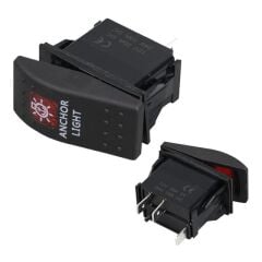 PowerMaster ﻿﻿Deniz Feneri Sembollü Işıklı 3 Pinli On-Off 12-24V Marin Switch