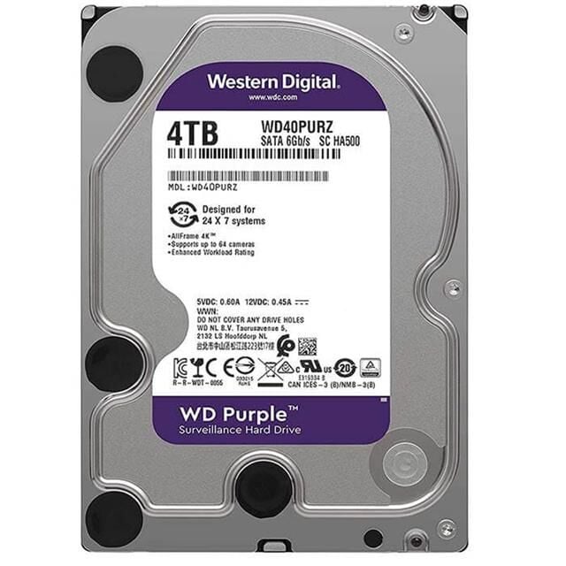 Western Digital Purple WD40PURZ 4 Tb Sata 6GB/S 7/24 Güvenlik Harddisk