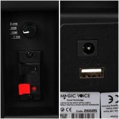MagicVoice MV-03 16 CM 60 Watt Komütatörlü Hat Trafolu Siyah Sütun Hoparlör (2'li Takım)