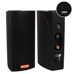MagicVoice MV-19 2x7.5 CM 40 Watt Komütatörlü Hat Trafolu Siyah Sütun Hoparlör (2'li Takım)