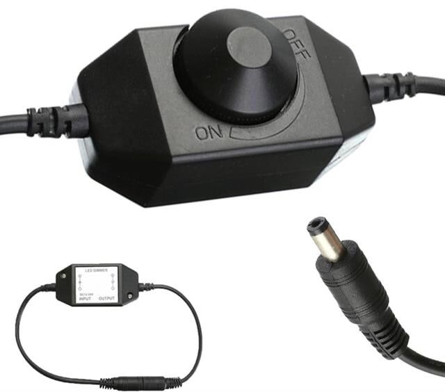 Powermaster DC12V-DC24V 2A Tek Renkli Işık Şiddeti Kontrolü Şerit Led Dimmer PM-4612