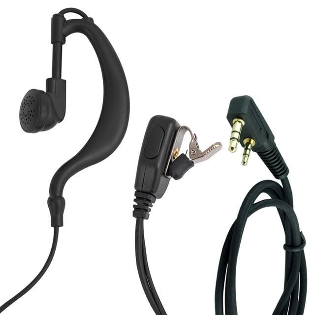 Wln PMR-446 C Tipi Kulak Üstü EL Telsizi PTT Mikrofonlu Kulaklığı 2 Jacklı Aselsan A446 Spiral Arkalıklı 120Cm