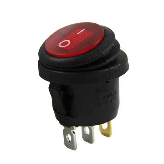 IC-131W Yuvarlak 220 Volt Işıklı Su Geçirmez On/Off Anahtar
