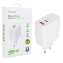 Weko WK-21446 S11-UC 25 Watt 3.0 Amper Type-C + USB Telefon Şarj Başlık Adaptörü