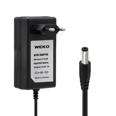 Weko 14.4 Volt - 1 Amper 5.5*2.5 Uçlu Plastik Işıklı Kasa Priz Tip Adaptör