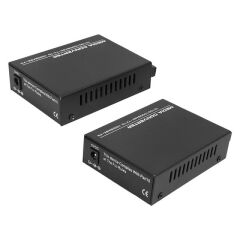 Powermaster PM-22107 1000 Mbps 3 Km Single Mode Fiber Optik Ethernet Medya Dönüştürücü