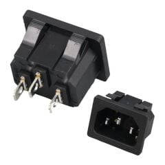 IC-212B C14 Power Soket Erkek Kulaksız As-04