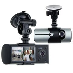 PowerMaster R300 GPS Destekli Çift Kameralı Araç İçi DashCam DVR Kamera Seti