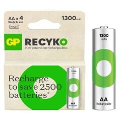 GP Recyko 1300mAh NI-MH R6 Şarjlı AA 4'lü Kalem Pil