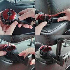 PowerMaster PM-20941 Araç Koltuk Arkası Kanca Askılık- Telefon Tutucu (Teleskopik)