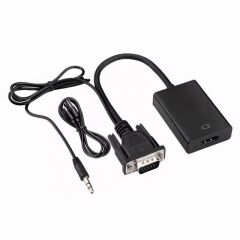 X-Level XCC7804 Ses Girişli VGA TO HDMI Dönüştürücü (45 CM AUX Kablo 15 CM VGA Kablo)