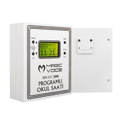 Magicvoice MV-CC2000 USB Duvar Tipi Programlı 20 Adet MP3 Formatı Zil / İstiklal Marşlı Akıllı Dijital Okul Saati (Çan Takılabilir)