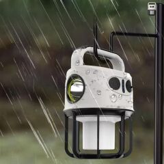 Powermaster CH-22025 Çift Işıklı Kamp Lambası El Feneri PowerBank Özellikli (Gün Işığı - Beyaz)