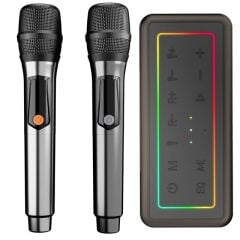Microlab M60 Vega 100W RGB 2 Adet Kablosuz Mikrofonlu Bluetooth Karaoke Hoparlör (15.000mAh Batarya)