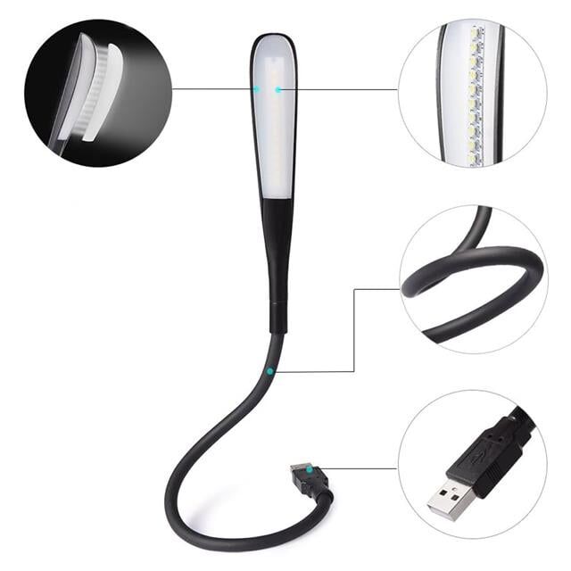 PowerMaster PM-24561 14 Ledli Siyah Esnek Usb Led Lamba