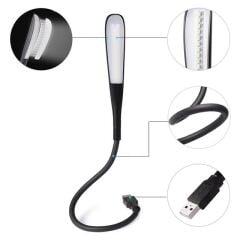 PowerMaster PM-24561 14 Ledli Siyah Esnek Usb Led Lamba